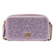 Pinko Mocka Strass Kameraväska Purple, Dam