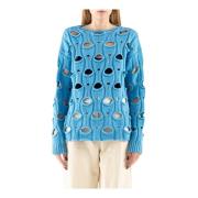 Tela Round-neck Knitwear Blue, Dam