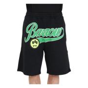 Barrow Svarta Unisex Shorts med Logotyp och Leende Black, Herr