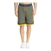 Emporio Armani EA7 Enfärgade Bermuda Shorts med Dragsko Green, Herr