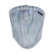 Vetements Denim korsetttopp Blue, Dam