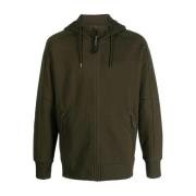 C.P. Company Diagonal Raised Fleece Goggle Zip-Hoodie Green, Herr