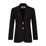 Giambattista Valli Silkesknapp Juvel Blazer Black, Dam