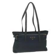 Prada Vintage Pre-owned Tyg totevskor Blue, Dam