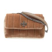 Tory Burch Sammet Taupe Axelväska Beige, Dam