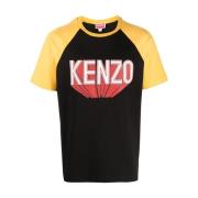 Kenzo Svart bomull T-shirt med 3D-tryck Black, Herr