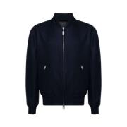 Brioni Marinblå Twill Bomberjacka Blue, Herr