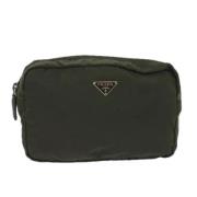 Prada Vintage Pre-owned Tyg kuvertvskor Green, Dam