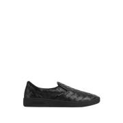Bottega Veneta Svarta Läder Slip-On Sneakers Black, Herr