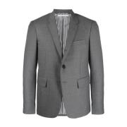 Thom Browne Grå Crop-Sleeve Blazer Gray, Herr