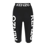 Kenzo Svarta stretch nylon leggings Black, Dam