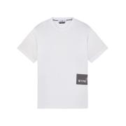 Stone Island Vit Bomull T-shirt med Tryck White, Herr