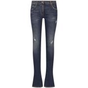 Dolce & Gabbana Blå Skinny-Fit Denim Jeans med Sliten Effekt Blue, Dam
