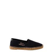 Saint Laurent Läder Espadriller med Logotryck Black, Herr