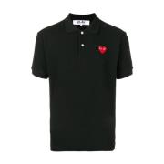 Comme des Garçons Play Svart Play Pikétröja med Logobrodyr Black, Herr