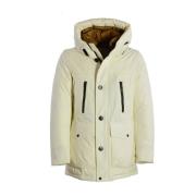 Woolrich Vit Ramar Tyg Parka White, Dam