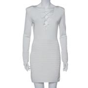 Balmain Pre-owned Pre-owned Stickat klnningar White, Dam