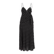 Alessandra Rich Slipklänning med polka dot-mönster och nitar Black, Da...