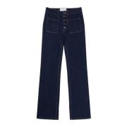 Munthe Jeans med Hög Midja och Oversize Fickor Blue, Dam