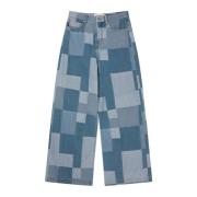 Munthe Snygga Colourblock Jeans med Sidofickor Multicolor, Dam