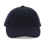 A.p.c. Stilig Baseballkeps med Logobrodyr Blue, Unisex