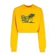 Casablanca Broderad Tennis Club Sweatshirt Yellow, Dam