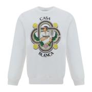 Casablanca Logo Sweatshirt, 100% Bomull, Tillverkad i Portugal White, ...