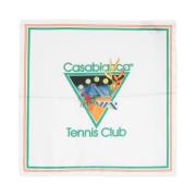 Casablanca Tennis Club Icon Logo Sidenhalsduk White, Dam