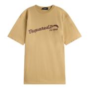 Dsquared2 Lös T-shirt med Djärvt Tryck Brown, Herr