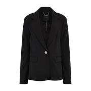 Guess Stretch Blazer - Slim Fit, Långärmad, Metalllogotyp Black, Dam