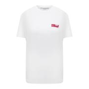 Stella McCartney Bomull Logo T-Shirt med Gummidetalj White, Dam