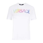 Versace Bomull Logo T-shirt White, Dam