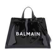 Balmain Vinyl Oliviers Cabas Axelremsväska Black, Dam