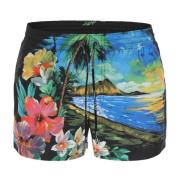 Dolce & Gabbana Hawaii Print Badshorts Multicolor, Herr