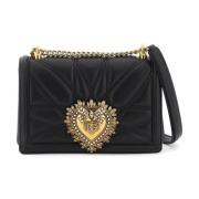 Dolce & Gabbana Quiltad Nappa Läder Devotion Väska Black, Dam