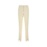 Jil Sander Ivory Viskosblandade Slim-Fit Byxor White, Dam