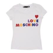 Love Moschino Optisk Vit Bomull T-shirt White, Dam