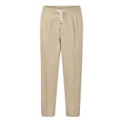 Brunello Cucinelli Casual bomullsgabardinhose med dragsko Beige, Herr