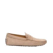 Tod's Beige Suede Moccasin Beige, Herr