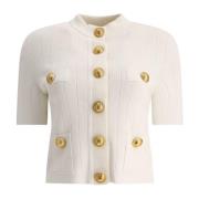 Balmain 6 Knappar Cardigan White, Dam