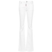 Dsquared2 Twiggy Denim Boot-Cut Jeans White, Dam