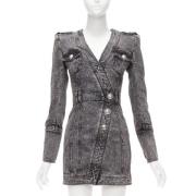 Balmain Pre-owned Pre-owned Bomull klnningar Gray, Dam