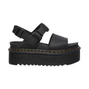 Dr. Martens Läderplattformsandaler Voss Black, Dam