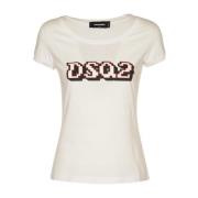 Dsquared2 Vita Scoop Tee T-shirts och Polos White, Dam