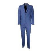 Hugo Boss Slim Fit Elastisk Ullkostym i Blått Blue, Herr