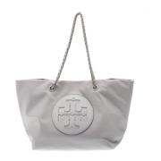 Tory Burch Grå Logo Kedja Shopping Gray, Dam