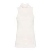 Jil Sander Vit High Neck Top White, Dam