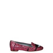 Chiara Ferragni Collection Glittriga Ballerinaskor med Broderade Patch...