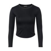 Anine Bing Svart Modal Jersey Top Black, Dam