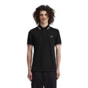 Fred Perry Svart Twin Tipped Pikétröja Black, Herr